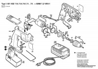 Bosch 0 601 932 7B1 Gbm 7,2 Ves-1 Cordless Drill 7.2 V / Eu Spare Parts